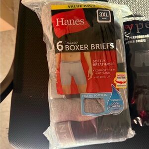 Hanes Men's 6-Pack Tagless Boxer Briefs - Gray & Black p12